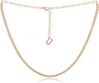 Diana M. Jewels 14 kt rose gold, 14 diamond choker necklace featuring 1.03 cts tw round diamonds
