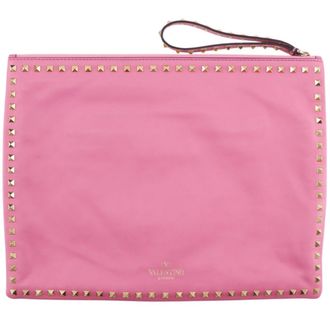 Valentino Pink Leather Clutch Bag (Pre-Owned)