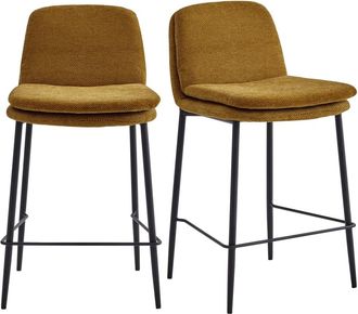 Moloo Silla de bar de tela Luxury Mostaza (x2)
