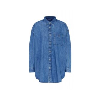 Ralph Lauren Dames, Blouses & Shirts, Blauw, Maat: M Katoen