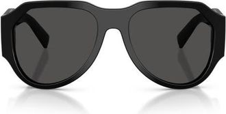 Dolce & Gabbana 58mm Pilot Sunglasses in Black /Dark Grey at Nordstrom