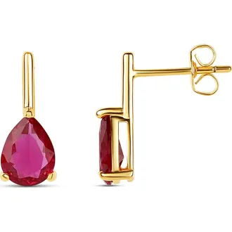 SHYMI Pear Stone Mini Drop Earrings in Pink Gold at Nordstrom