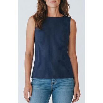 Liverpool L.A. Rib Boat Neck Tank in Club Navy at Nordstrom, Size X-Large