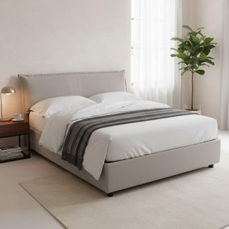 Talamo Italia Talamo Italia - Cama Matrimonial Clorinda, Cama Contenedor Con Funda Extra&iacute;ble Con Cabecero Tapizado Y Estructura De Cama, 100% Made In Italy, Con Col