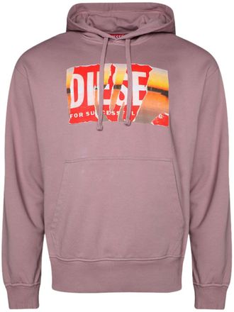 Diesel S-Macs hoodie met logoprint - Paars