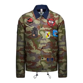 Aeronautica Aeronautica Militare, Light Jackets, male, Green, Size: XL Coach Jacket Camouflage