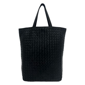 Bottega Veneta Black Leather Handbag Tote Bag (Pre-Owned)