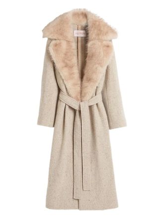 Valentino Garavani virgin-wool coat - women - Virgin Wool/Polyester/Viscose/Polyester - 42 - Neutrals