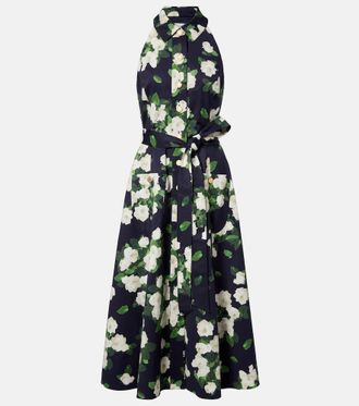 Carolina Herrera Floral faille midi dress