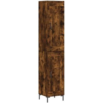 vidaXL Highboard Smoked Oak 34.5x34x180 cm Engineered Wood Vidaxl