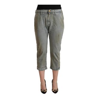 Cycle Grijze Skinny Cropped Broek - Dames - Cropped Jeans - Grijs - W31 - Katoen - Jeans