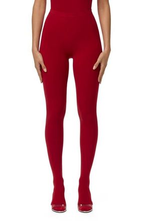 Naked Wardrobe Closed Toe Leggings in Ruby Red at Nordstrom, Size X-Large