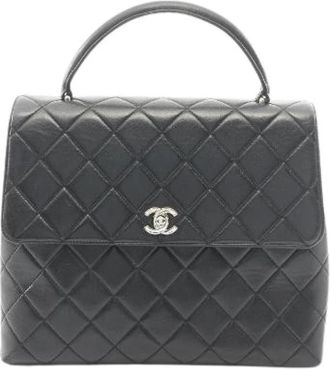 Chanel Pre-owned Matelasse Lamslederen Handtas - Dames - Vintage Handtas - Zwart - ONE Size - Leer - Vintage