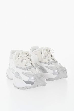 Versace Sneakers Basse in Pelle e Tessuto con Monogram Iconico sulla Suola Versace
