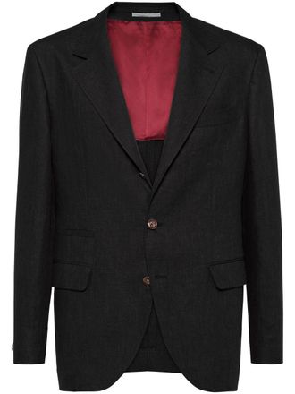 Brunello Cucinelli linen blazer - men - Eco Linen - 48 - Black