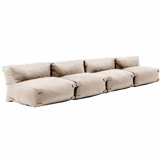 Oviala Mueble de jard&iacute;n modular 4 plazas beige