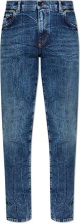 Dolce & Gabbana Slim-fit Jeans - Heren - Slim Fit Jeans - Blauw - XL - Katoen - Jeans