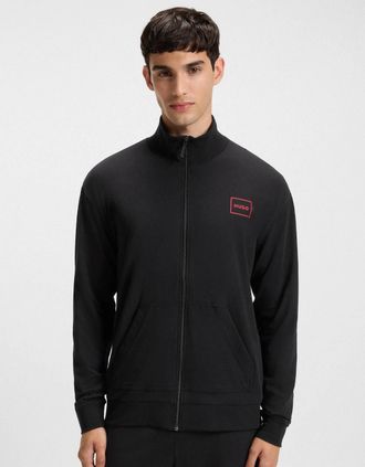 HUGO BOSS Mens HUGO Laze Mens Zip-Up Loungewear Tracksuit Jacket - Black 001 - Size: 42/Regular