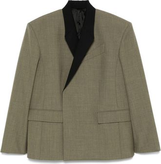 MUGLER Blazer con revers a contrasto - Verde