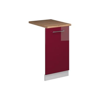 Vicco Panel Frontal Del Lavavajillas Fame-line, Rojo Burdeos Alto Brillo, 45 Cm, Et Roble Vicco