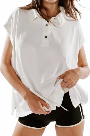 Free People Womens We The Free Keep On Polo Top In Ivory