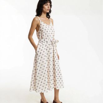 La Redoute Collections Bedrukte midi jurk met V-hals en dunne schouderbandjes