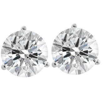 Pompeii3 Certified 4 1/2 Ct Lab Grown Diamond Martini Screw Back Studs 14k White Gold