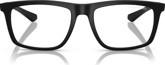Emporio Armani 55mm Square Optical Glasses in Matte Black /Clear at Nordstrom