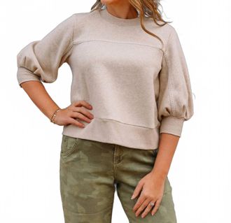 UGG Classic Puff Sleeve Top In Sand Heather