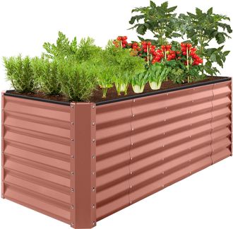 Best Choice Products 8x2x2ft Outdoor Metal Raised Garden Bed, Planter Box for Vegetables, Flowers, Herbs
