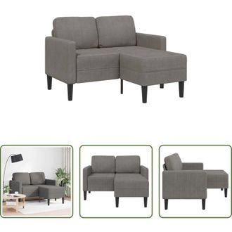 vidaXL vidaXL Chaise longue - Divano 2 Posti con Chaise longue a L Grigio Chiaro 125 cm Lino