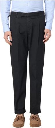 Pantaloni Torino Suit Trousers, male, Black, XL, Pleated Cotton Trousers