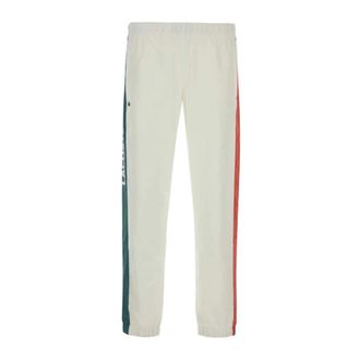 Lacoste Broeken, Heren, Wit, L, Polyester, Stijlvolle witte polyester joggers