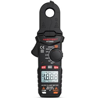 OEM Mult&iacute;metro De Pinza Mini Ht200d, 2000 Cuentas, Rms, 600 V, 200 A, R/c/frecuencia/diodo/cc, Negro, Sin Bater&iacute;a