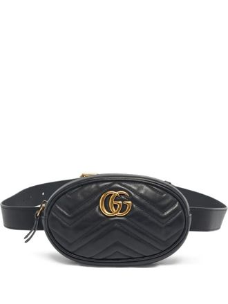Gucci marmont leather belt bag - women - Calf Leather - One Size - Black