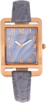 Bertha Sunglasses Marisol Swiss MOP Leather-Band Watch