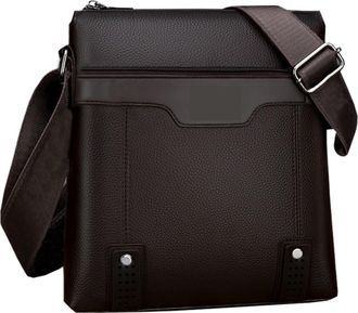 Generic Compatible For mens single-shoulder bag is designed simply making it suitable for business trips and work(BROWN)