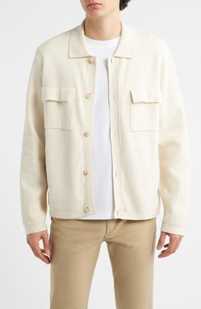 BOSS Uttoni Shirt Jacket in Open White at Nordstrom, Size Xx-Large