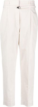 Brunello Cucinelli high-waisted tapered-leg trousers - women - Acetate/Spandex/Elastane/Eco Brass/Cotton/Polyester - 42 - White