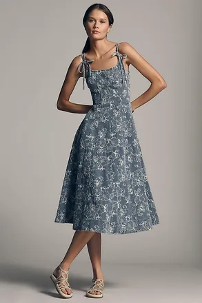 En Saison Opal Square-Neck Midi Dress