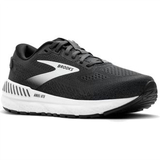Brooks Womens Ariel Gts 24 Running Shoe In Ebony/black/white