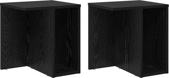 vidaXL Mesa Auxiliar 2 Uds. Roble Negro 37 X 32 X 40 Cm Vidaxl