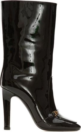 Saint Laurent Enkellaarsjes Lala Lakleer - Dames - Laarzen met Hak - Zwart - 38 EU - Leer - Schoenen