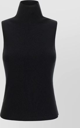 Extreme Cashmere cashmere ribbed sleeveless turtleneck top