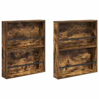 vidaXL Estante De Revistas 2 Uds. Roble Ahumado 60 X 12 X 70 Cm Vidaxl