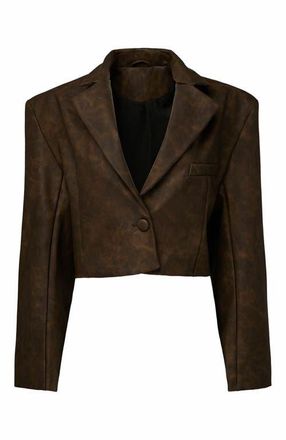 WeWoreWhat Patina Cropped Blazer in Brown at Nordstrom, Size X-Small