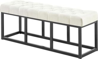 Clp Panca design amun in metallo nero opaco e tessuto crema 120 cm
