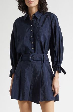 Cinq &agrave; Sept Finch Woven Shirt in Navy at Nordstrom, Size X-Small