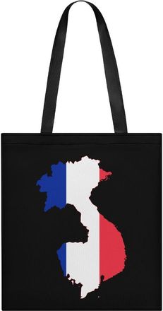 Generic Flag Map of French Womens Tote Casual Shopping Bag Lightweight Shoulder Bags Hobos Handbag for Work Travel Daily 35x40cm