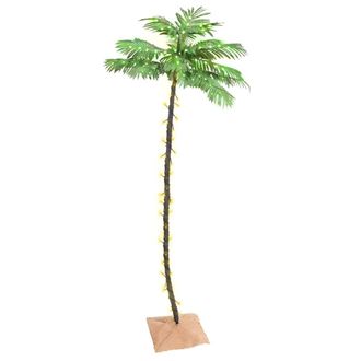 vidaXL Vidaxl - Palmera Artificial Con 136 Led Blanco C&aacute;lido 220 Cm
